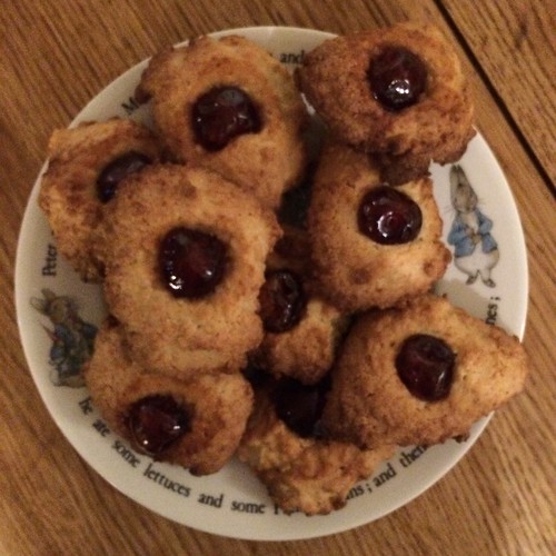 Coconut Cherry Biscuits