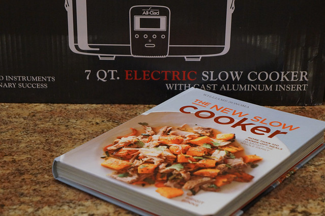 slow cooker and cookbook