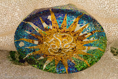 barcelona park detail sunrise dawn mosaic ceiling gaudi guell antonigaudi canoneos60d hypostyleroom sigma35mmf14dghsm jonbagge