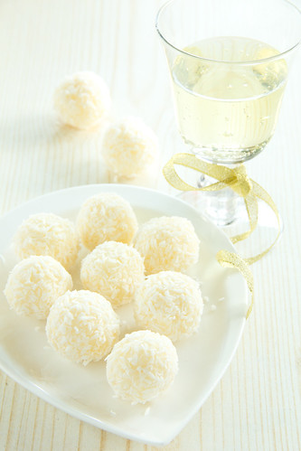 Homemade candies with coconut.