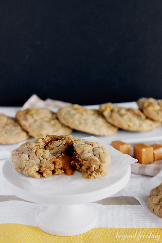 Oatmeal Caramel Apple Cookies | beyondfrosting.com | #caramel #apple #cookies
