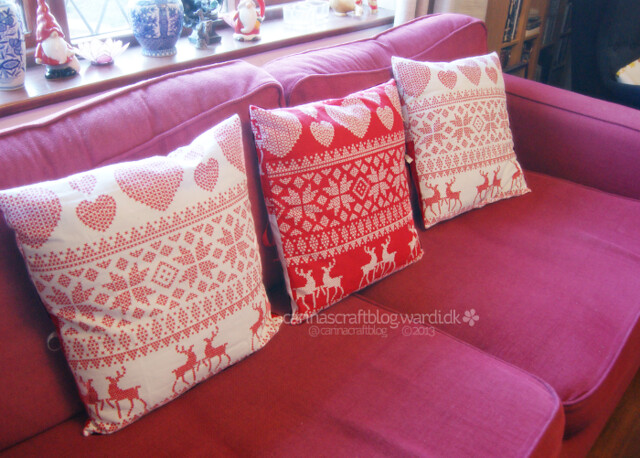 Festive tea towel cushions