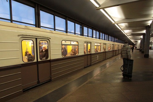 Replica of the first Moscow Metro train in public service