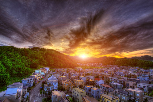 sunset sky sun shower sapporo hokkaido hdr magiclantern eos60d saikachi n43cd nakanosawa