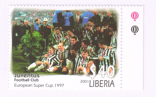 juventus stamp 8 2001 - liberia