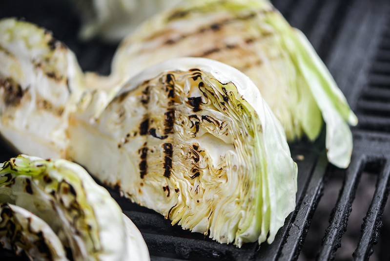 Grilled Cabbage with Ginger-Miso Dressing