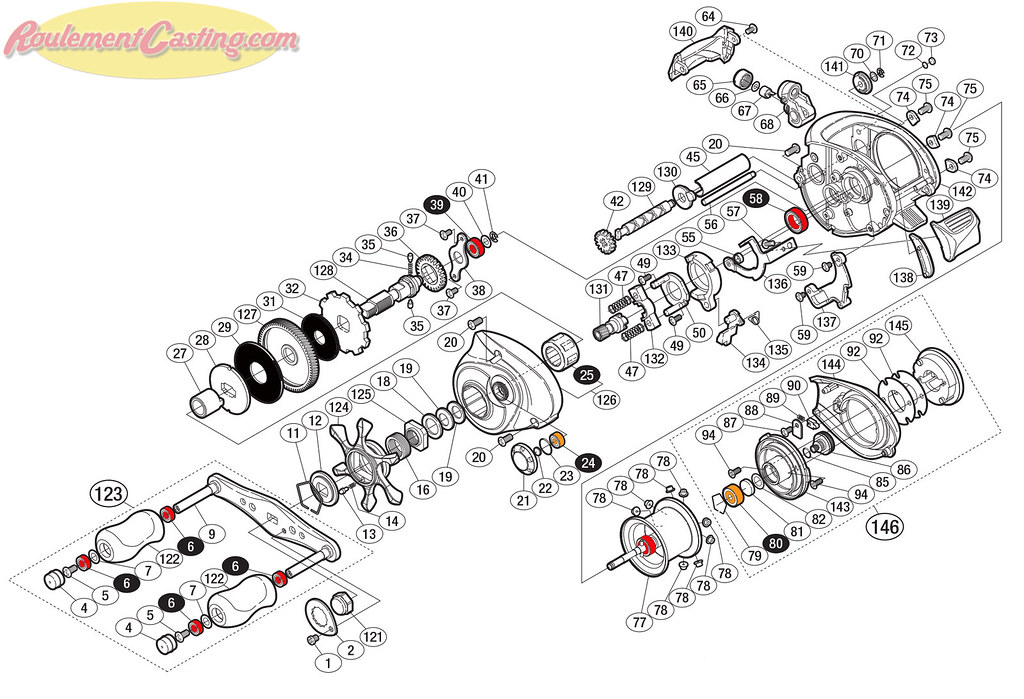 Schéma Shimano 12′ Aldebaran BFS XG L | RoulementCasting.com