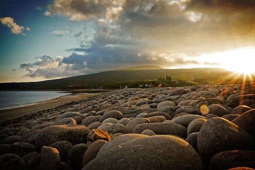 ireland sunset sea cloud beach landscape rocks mayo