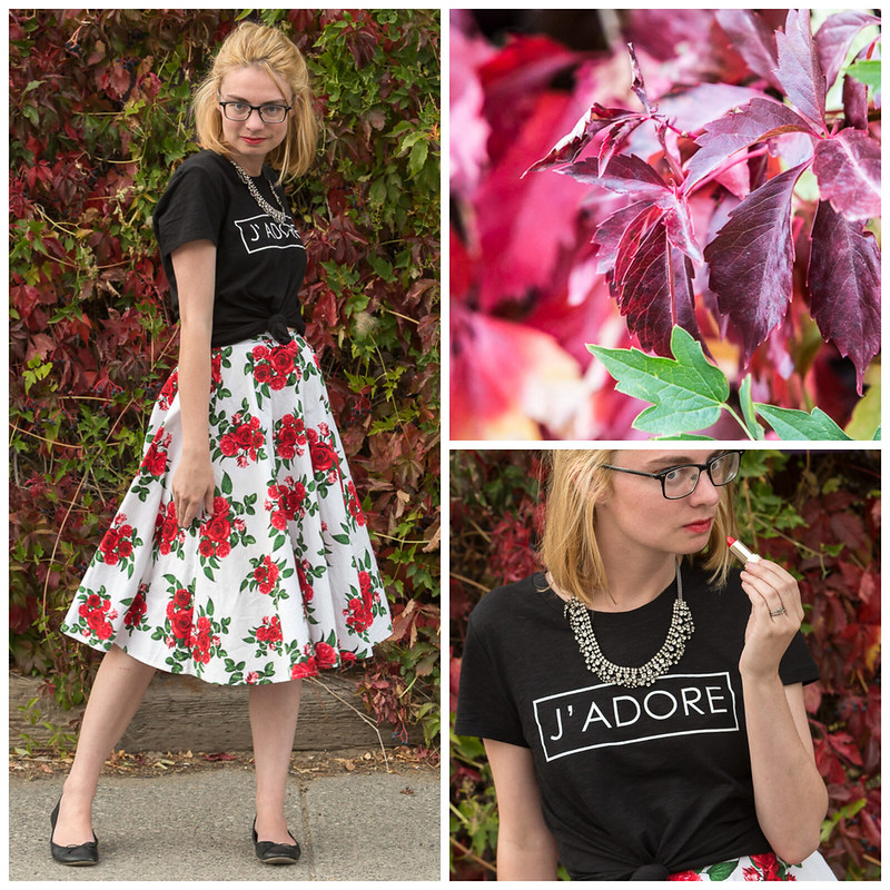 rose, floral, skirt, graphic t-shirt, hell bunny, popbasic, never fully dressed, withoutastyle,