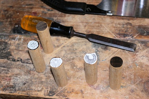 Wooden stamps for Mary Rose Bracers