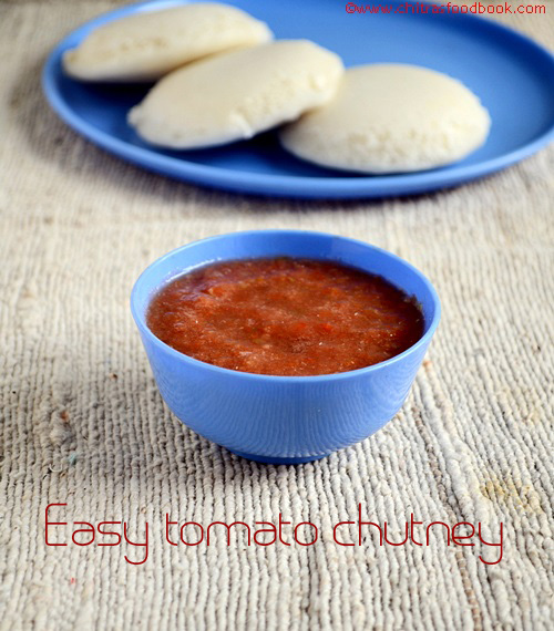easy tomato chutney recipe-side dish for idli dosa