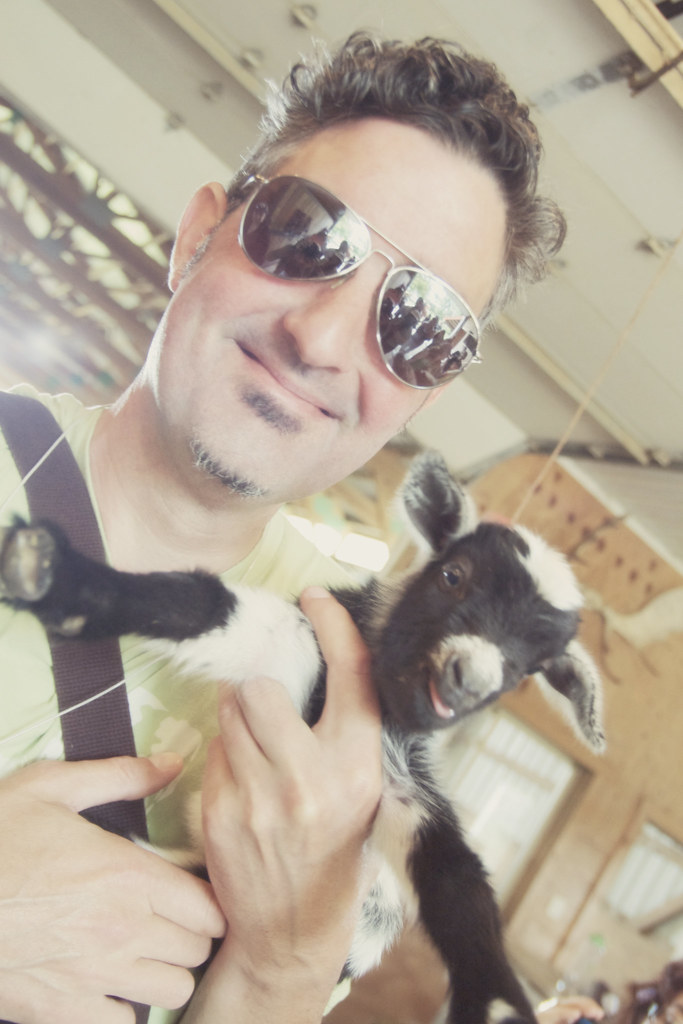 me doing a psa on how exactly *not* to hold a day old goat to make if feel safe and secure :-O