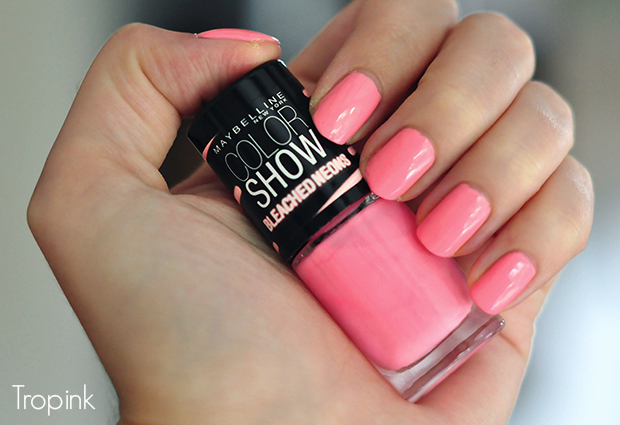 stylelab beauty blog Maybelline Color Show Bleached Neons nail polish Tropink swatchkopie