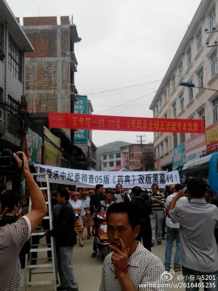8月15日隆回小沙江抗议金银花改名为山银花游行示威