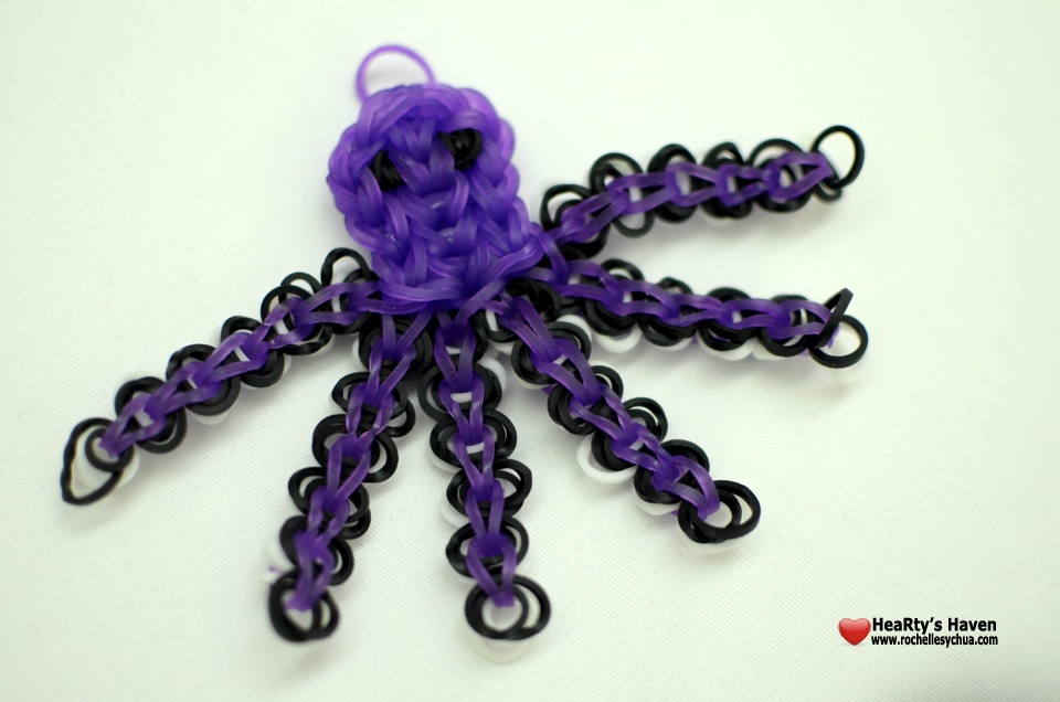 purple octopus loom charm