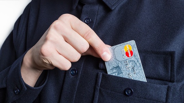 Credit card in a jacket