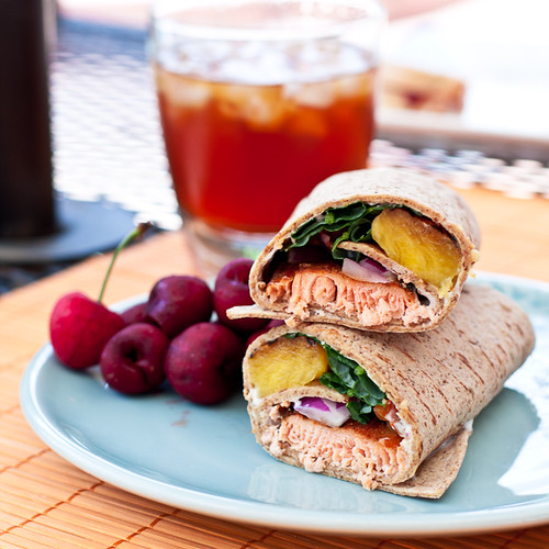 Spicy Salmon and Grilled Pineapple Wrap