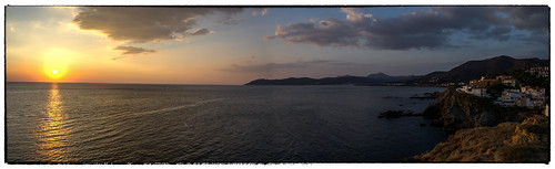 sea panorama mer landscape soleil nikon paysage espagne llanca panoramique 18mm 18105 mediterranée assemblé sunsire d7000