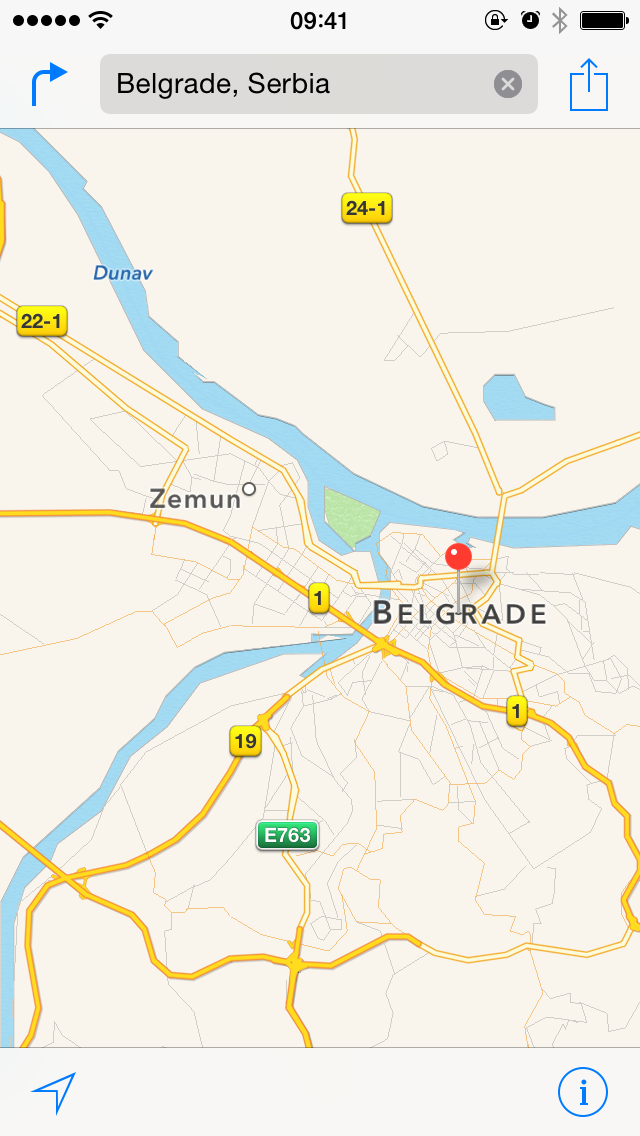 Belgrade in Apple Maps