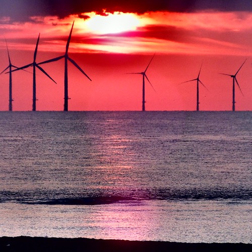 red sea cloud sun holiday green beach beautiful weather sunrise seaside energy wind farm rise windfarm skegness ingoldmells skegvegas