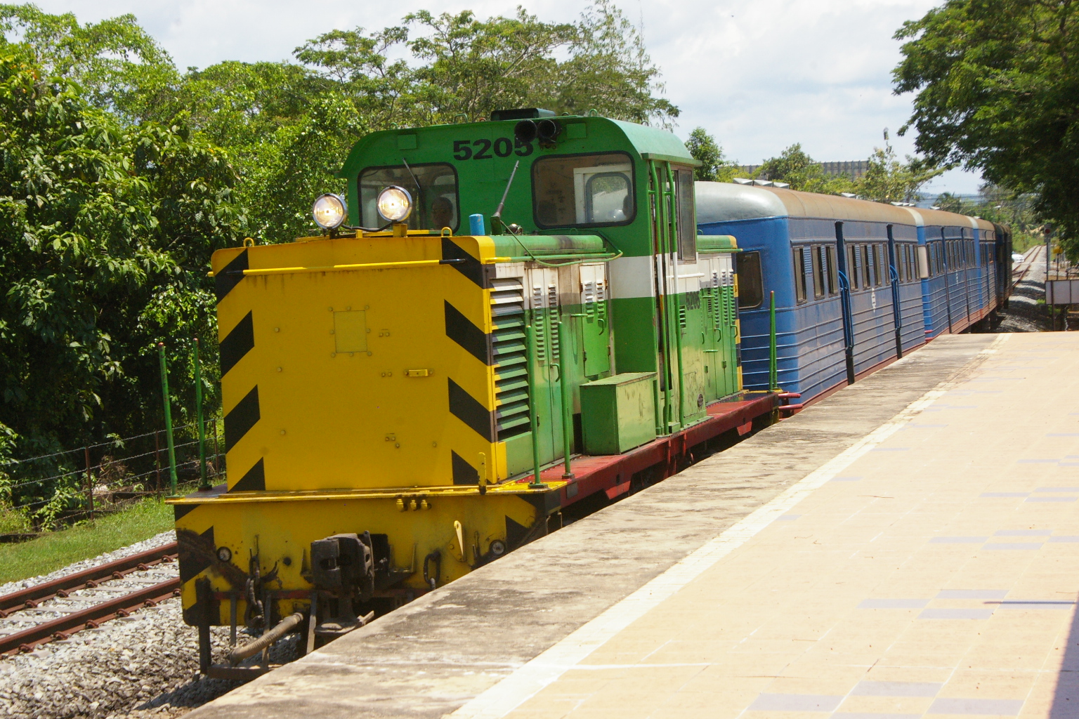 Sabah State Railway 5205 in Bongawan Station, Bongawan town, West Coast Division, Malaysia April 30,2014