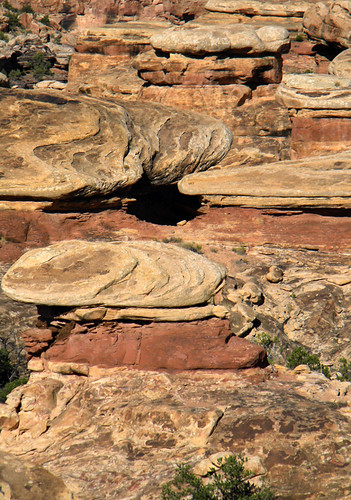 Mushroom Cap Rock Formations in Rock Textures in Canyonlands National Park, Utah