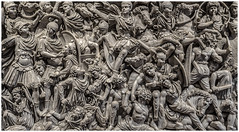 47. Ludovisi Battle Sarcophagus - Late Imperial Roman - c. 250


 


Content


-large tomb 


-hero at top center


 


Style 


-marble 


-Romans look more noble heroic, have more ideal features, are less deeply carved . . ....