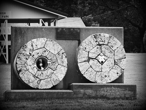 blackandwhite historic kansas smalltown lehigh millstones