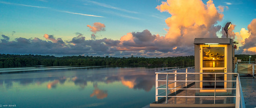 new sea reflection water clouds sunrise island dawn guinea pacific south creative papua province manus