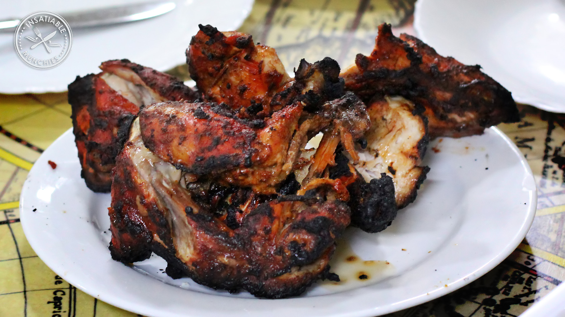 A full serving of tandoori chicken