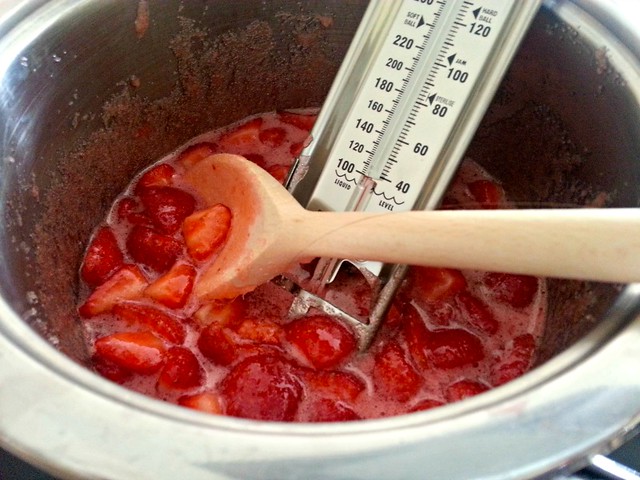 Strawberry Jam in Saucepan