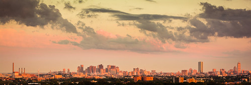 pink sunset sky boston skyline clouds downtown massachusetts middlesexfells