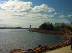 Lighthouse on Point of Victoria Park over seeing Charlottetown harbor