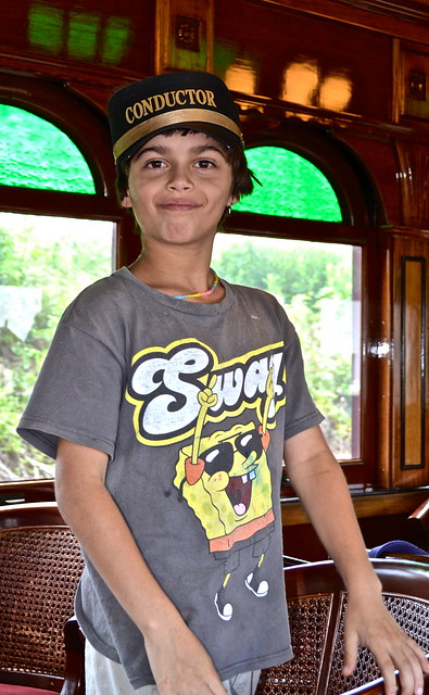 kid having fun at Strasburg Railroad