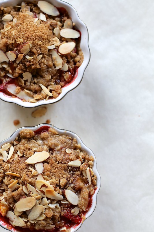 Peach and Strawberry Weeknight Cobbler for two