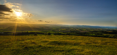 summer sun wales landscape evening unitedkingdom hills montgomery powys