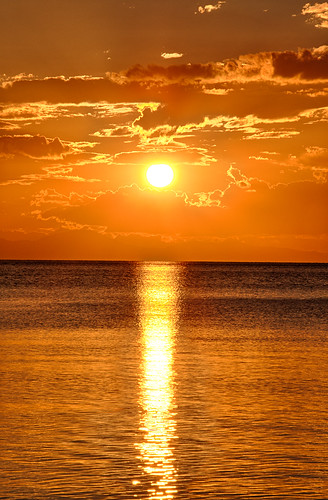 light sunset sea summer gold f32