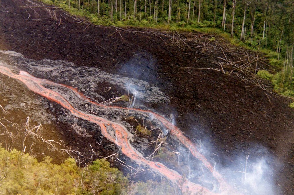 Volcano Lava Flow river