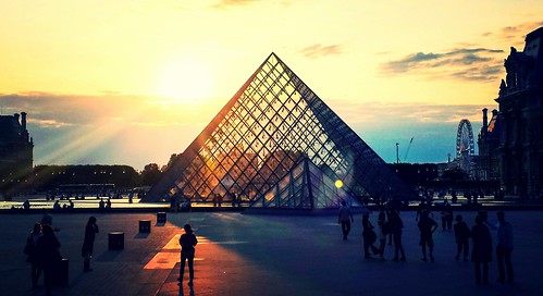 The Louvre Pyramid and Courtyard at Golden Hour