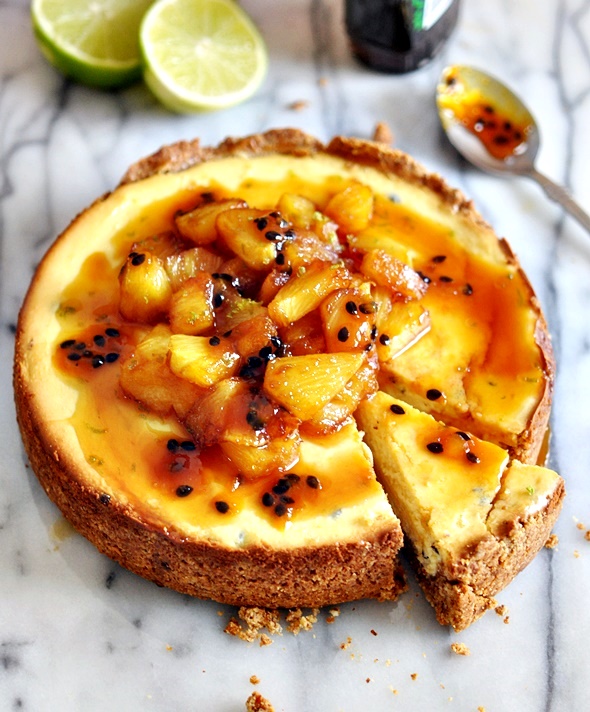 Gluten Free PassionFruit Cheesecake with Caramelised Pineapple | Do Your Thing with Philadelphia | www.fussfreecooking.com