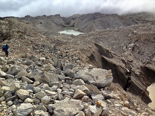 slick terrain on the Khumbu Glacier