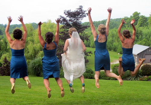 wedding ontario jump jumping joy christine erica marsha leap leaping mildmay ericaandbarrett