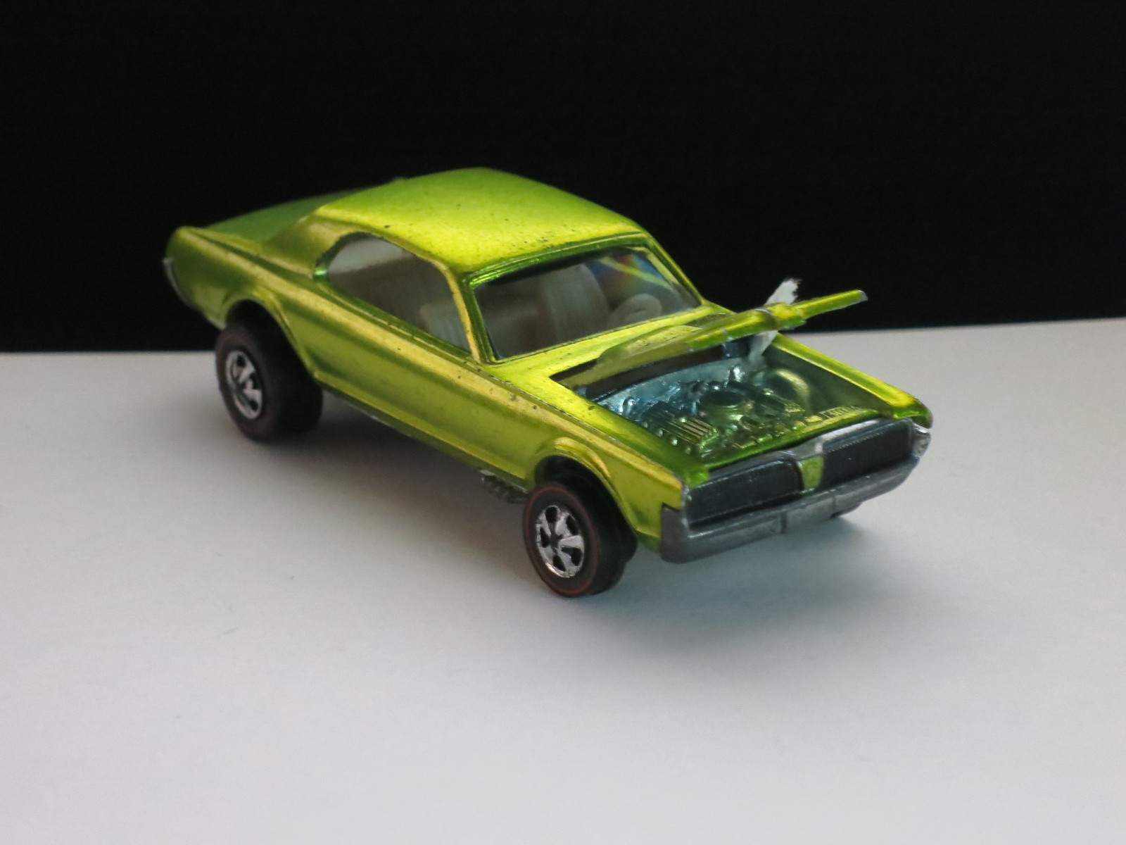Hot Wheels Redline Lime Yellow Custom Cougar US Early Production
