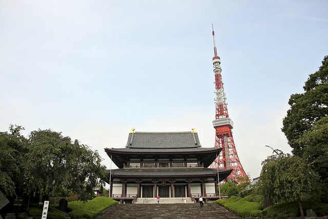 zojo-ji temple and tokyo tower