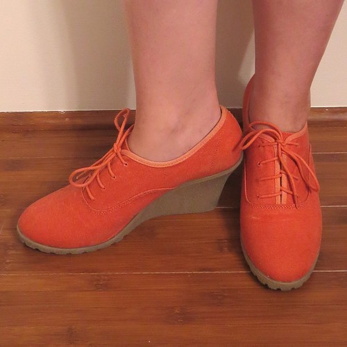 Coral Lace-up Wedges