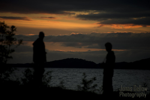 sunset sky lake silhouette lough melvin figures jonasdellowphotography