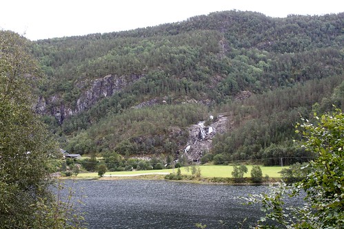 lake norway landscape waterfall suldal helganes
