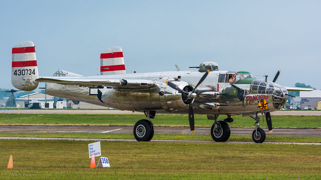 EAA B-25 Mitchell bomber on taxiway
