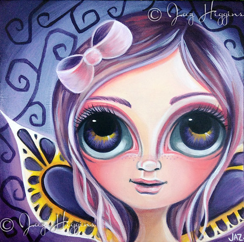 "Midnight Purple Fairy" Painting by Jaz Higgins
