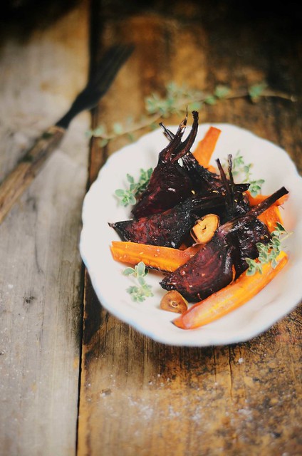 oven roasted beets and carrots with coriander #glutenfree #vegetarian #vegan
